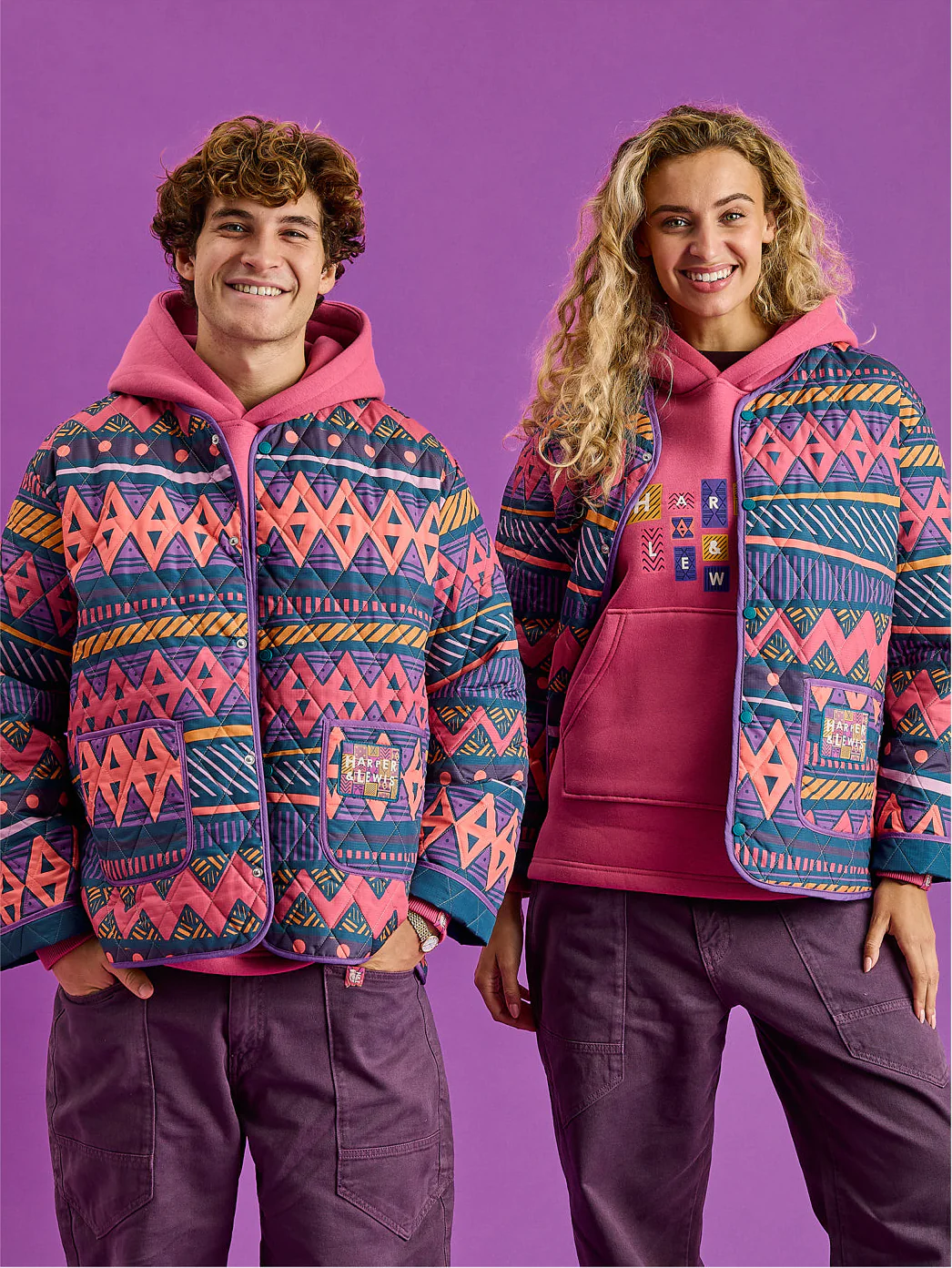 Zinnia Retro Pattern Quilted Jacket - Harper & Lewis