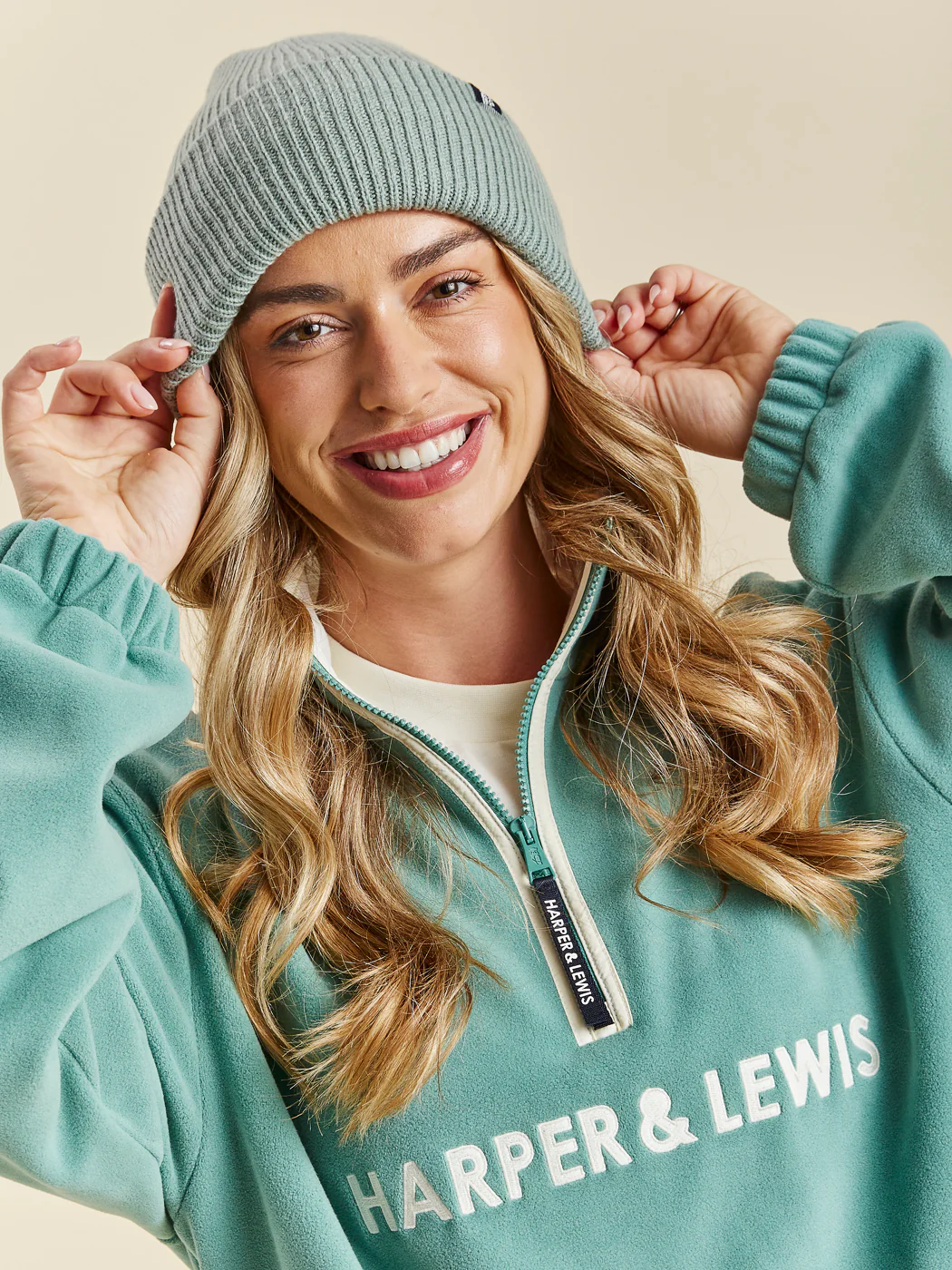 Ocean 1/4 Zip Fleece Sage - Harper & Lewis