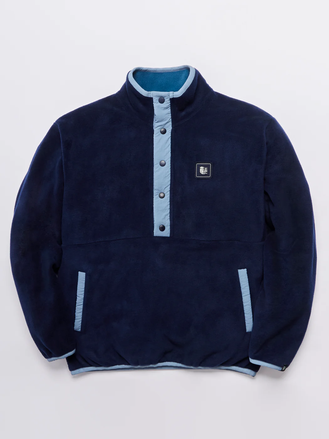 Peyton Popper Neck Fleece Navy - Harper & Lewis