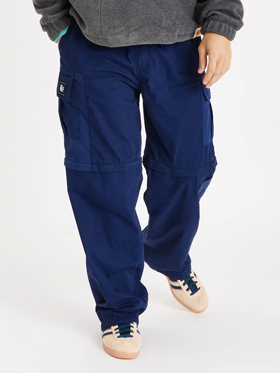 Zip Off Cargo Pants Navy - Harper & Lewis