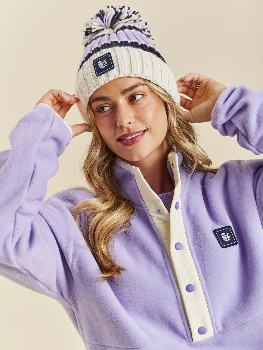 Fernie Pom Pom Beanie Blueberry Cheesecake - Harper & Lewis