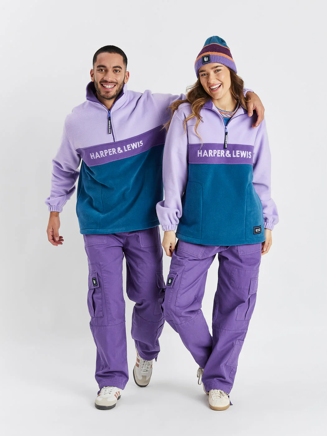 Mellow 1/4 Zip Fleece Lavender & Deep Purple - Harper & Lewis