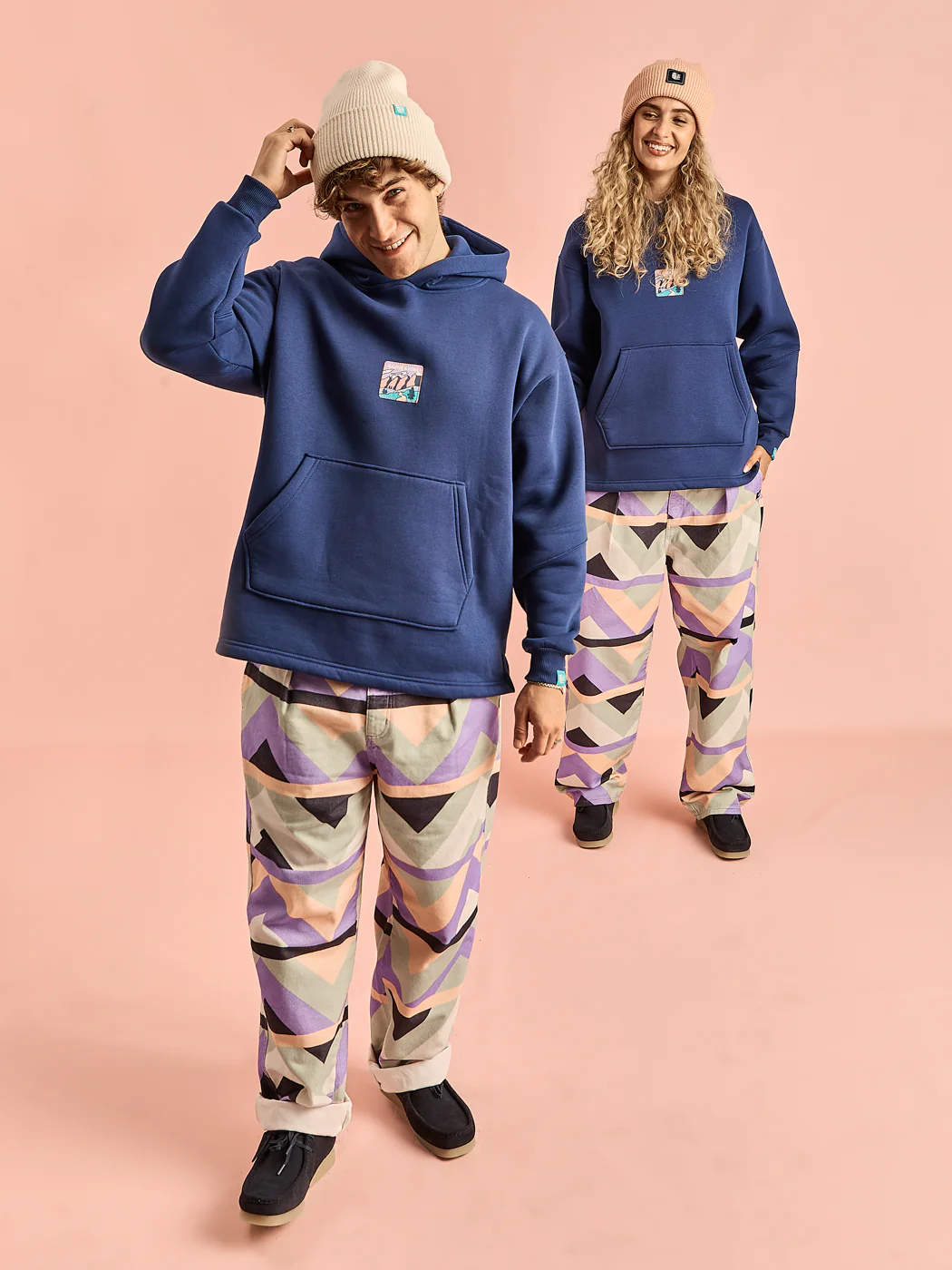 Ezra Retro Pattern Trousers - Harper & Lewis