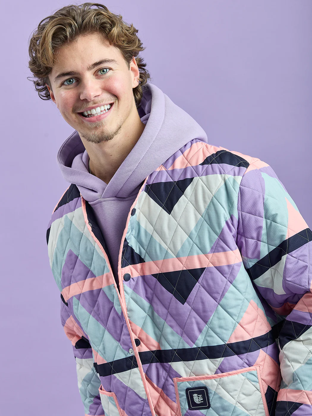 Zinnia Retro Pattern Quilted Jacket - Harper & Lewis