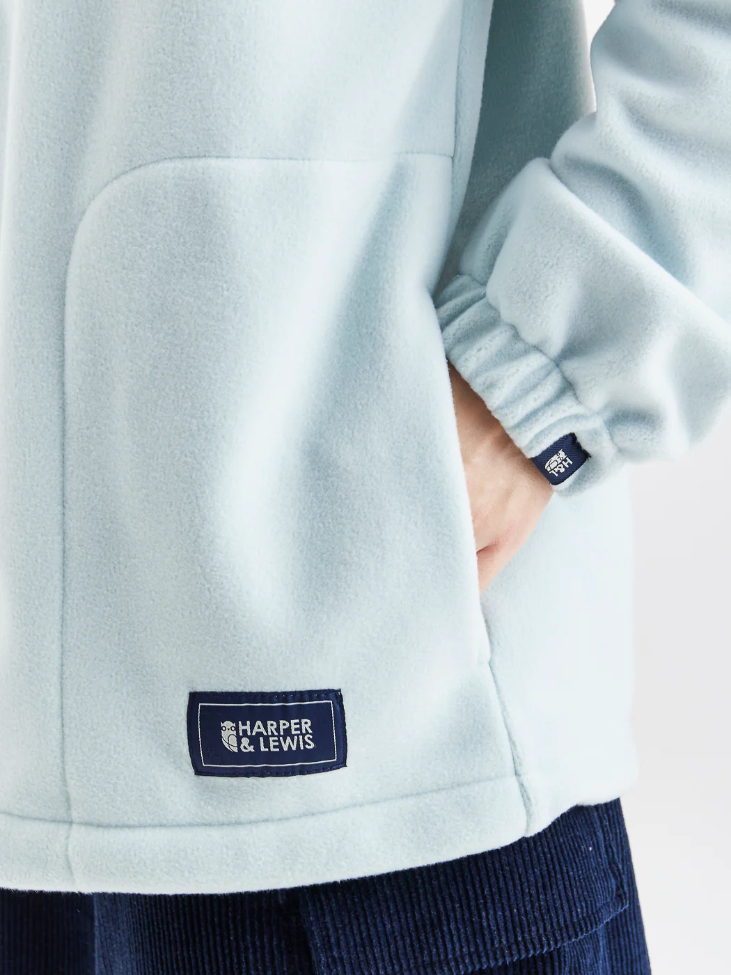 Robin 1/4 Zip Fleece Pale Sage - Harper & Lewis