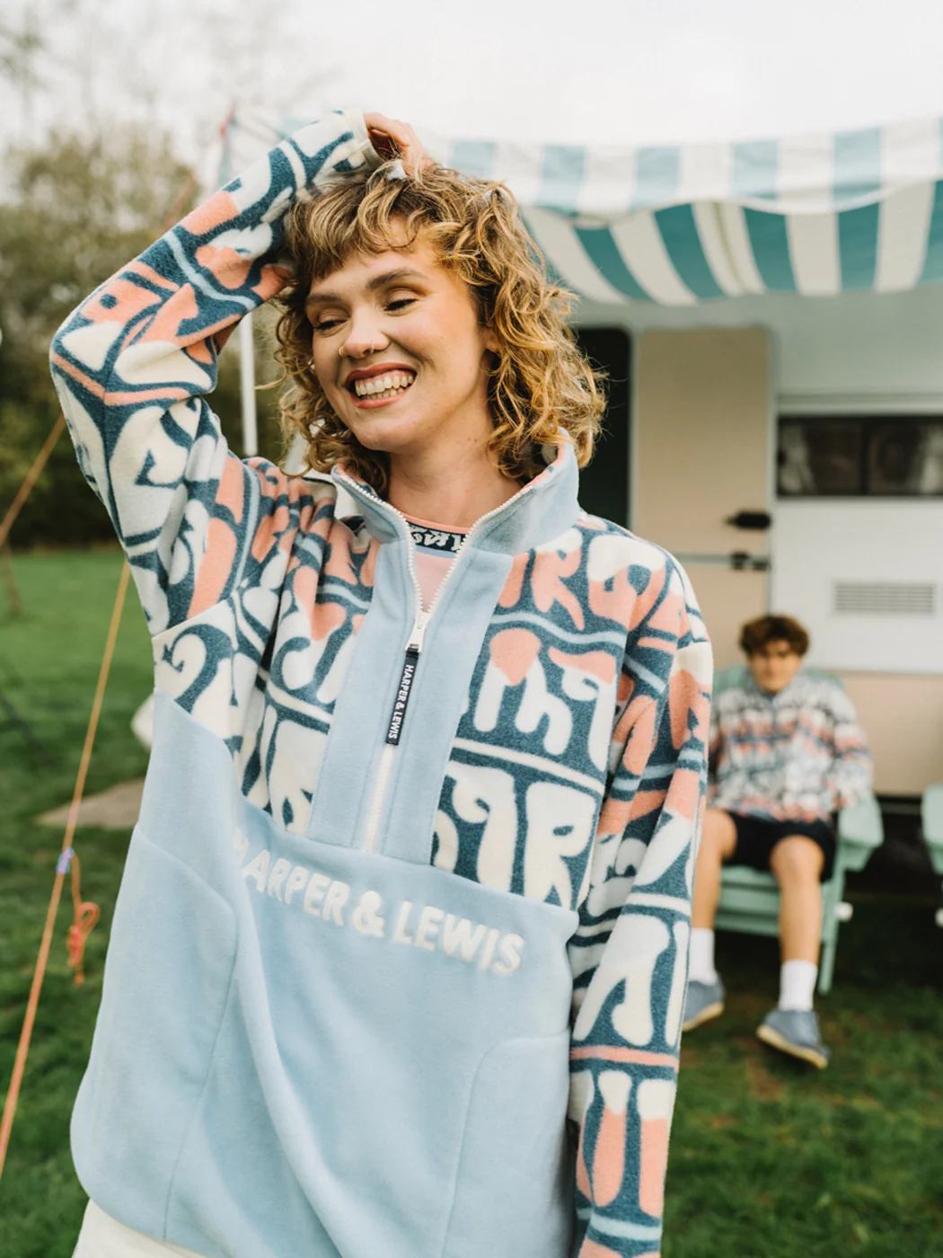 Bodie Retro Pattern 1/4 Zip Fleece - Harper & Lewis