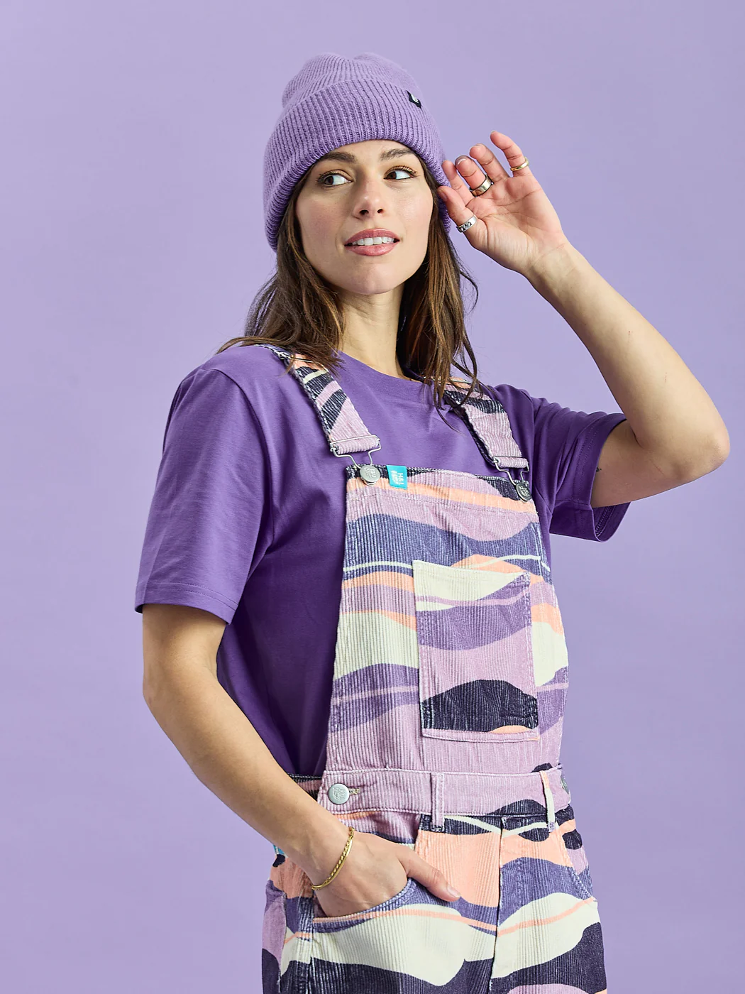 Lois Retro Pattern Corduroy Dungarees - Harper & Lewis