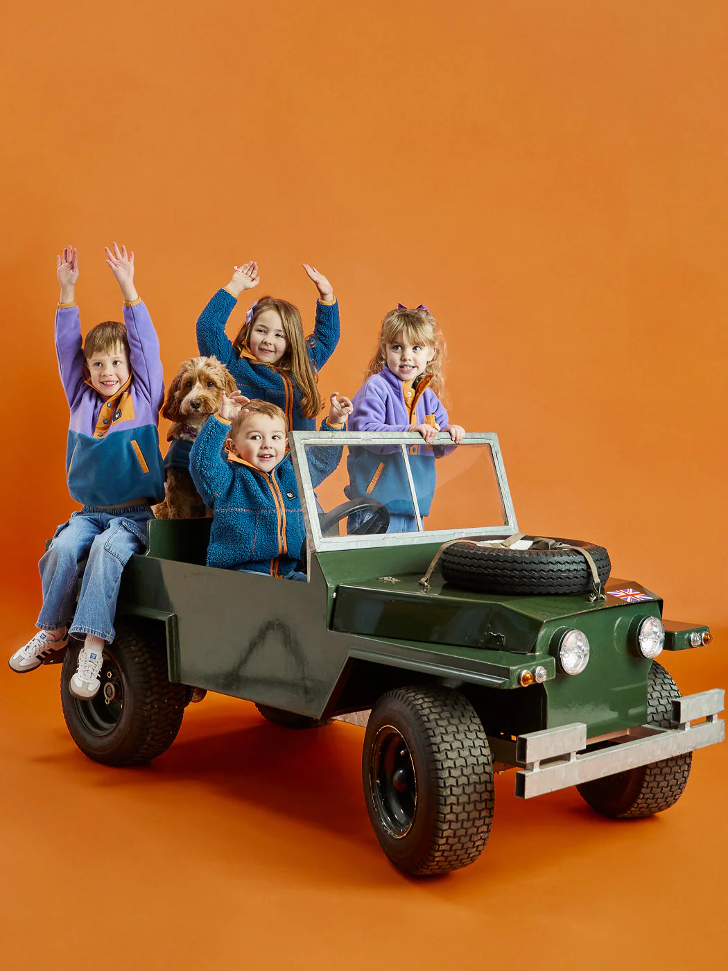 Kids Aries Popper Neck Fleece Petrol & Deep Purple - Harper & Lewis