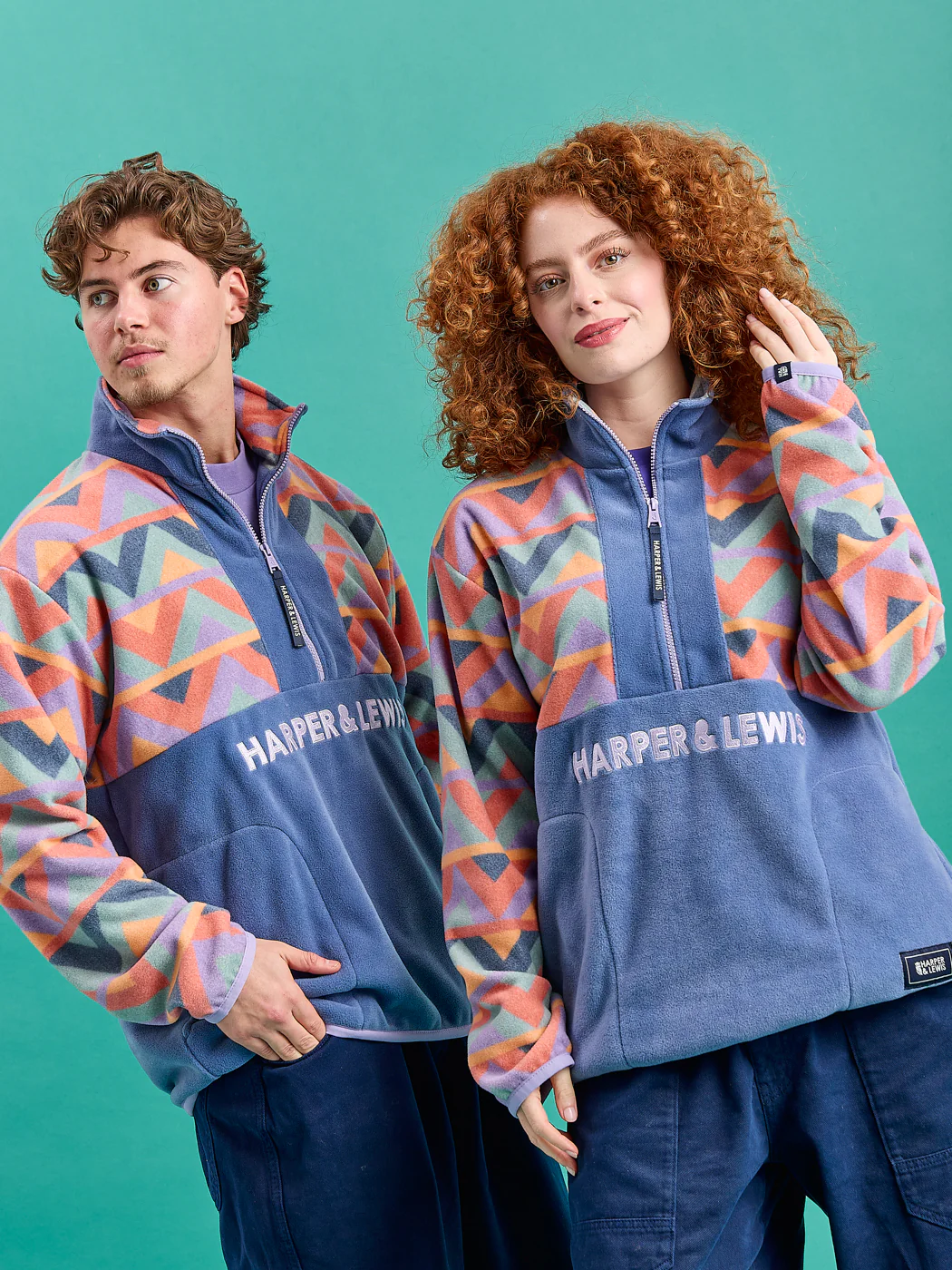 Bodie Retro Pattern 1/4 Zip Fleece - Harper & Lewis