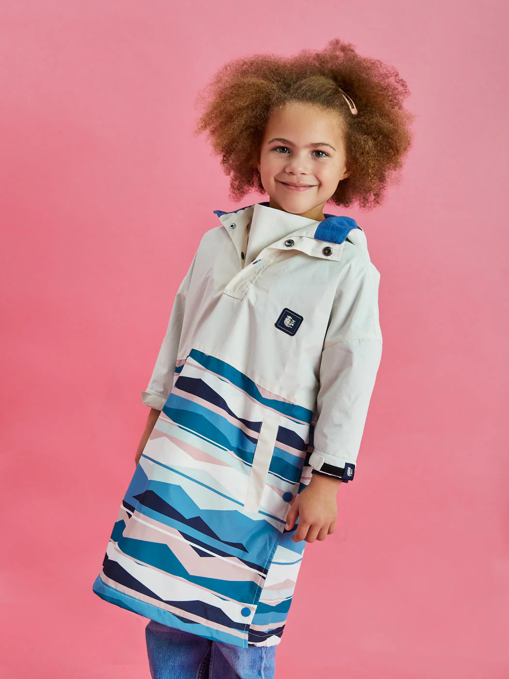 Kids Alva Retro Pattern Poncho - Harper & Lewis