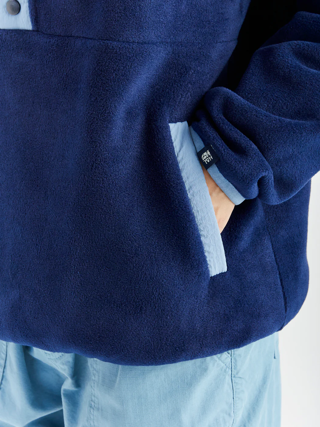 Peyton Popper Neck Fleece Navy - Harper & Lewis