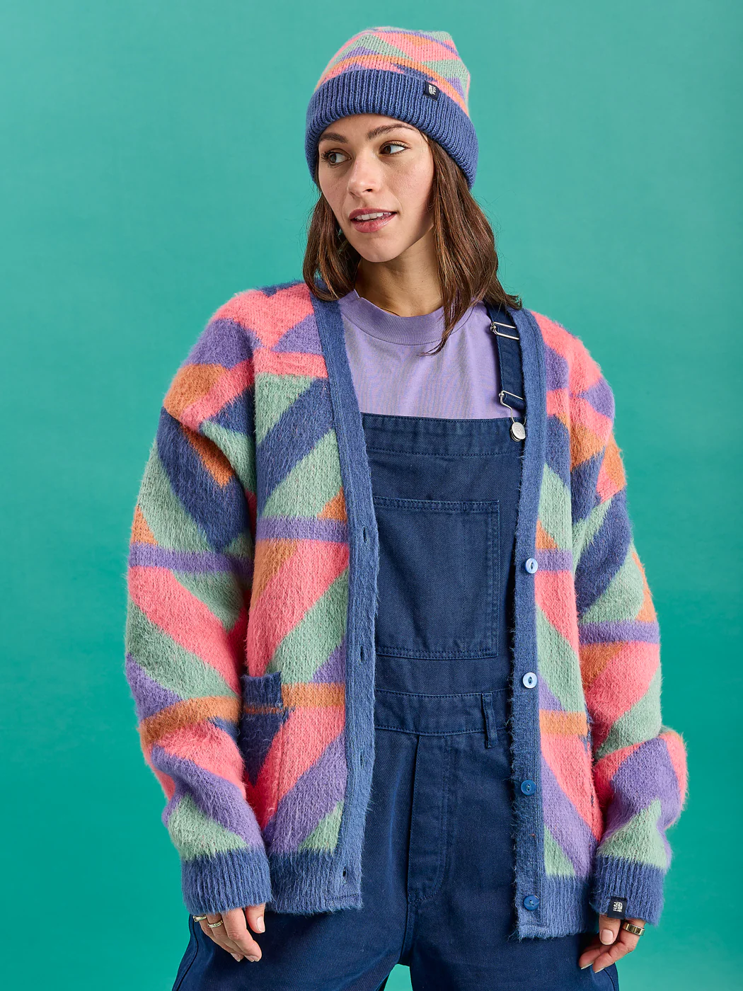 Janara Retro Pattern Brushed Knitted Cardigan - Harper & Lewis