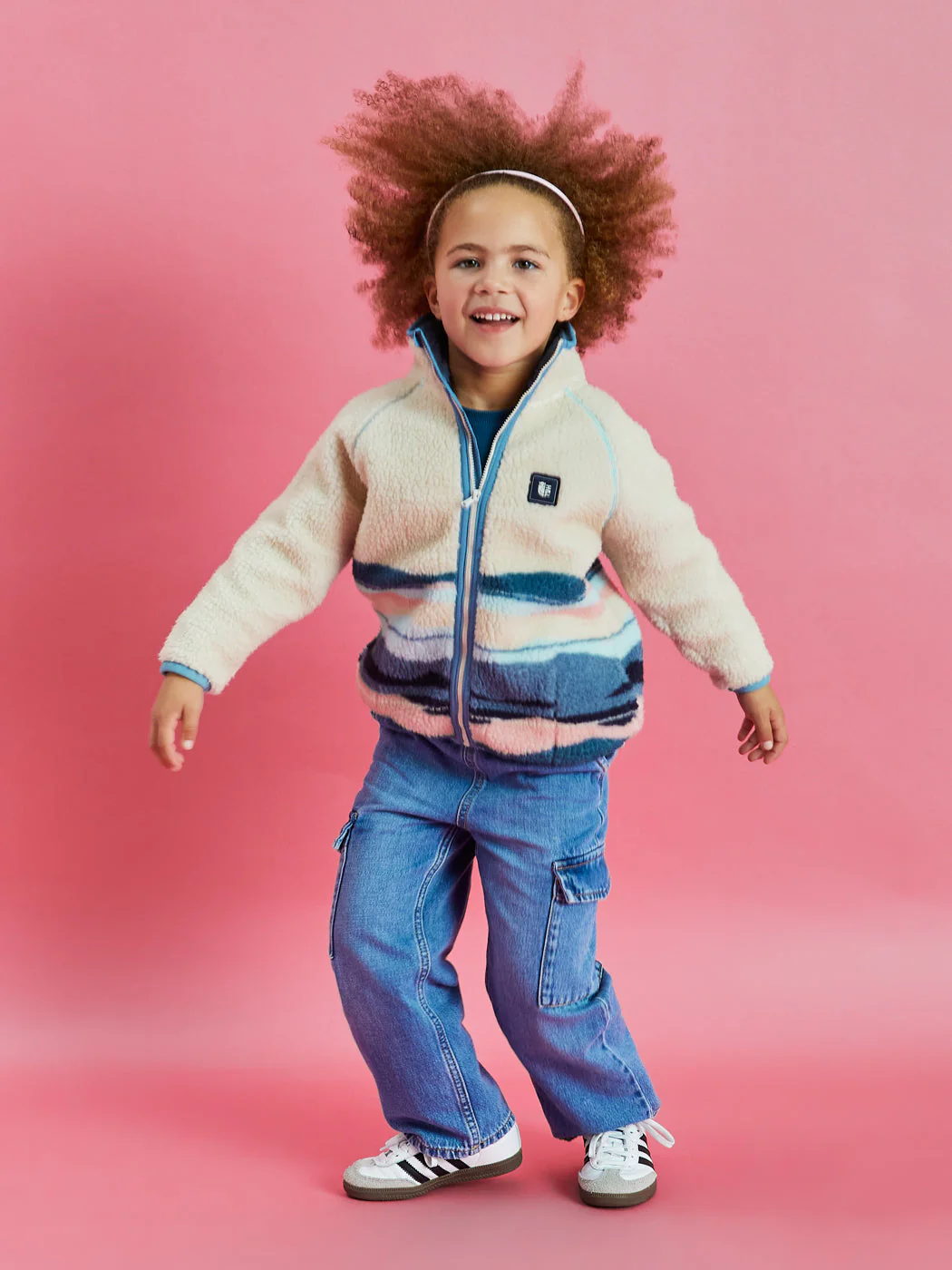 Kids Emerson Retro Pattern Sherpa Fleece - Harper & Lewis