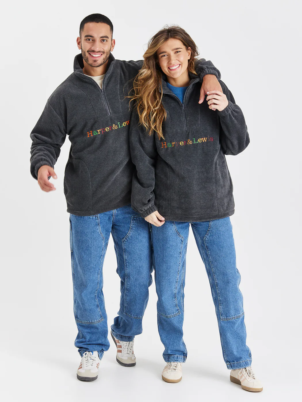 OG 1/4 Zip Fleece Grey - Harper & Lewis