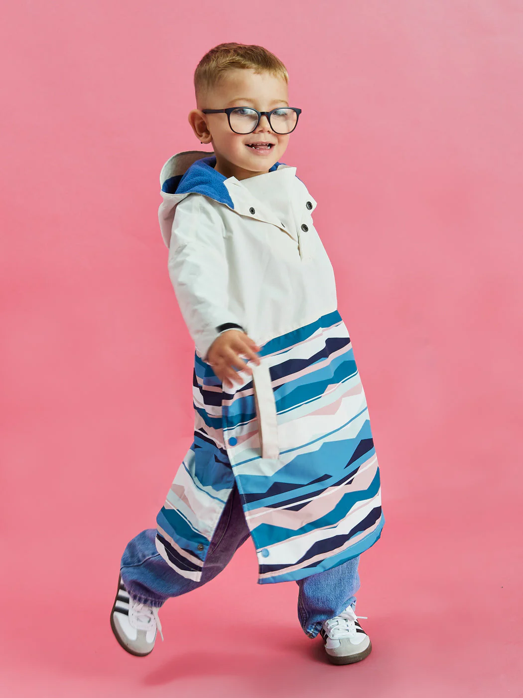 Kids Alva Retro Pattern Poncho - Harper & Lewis