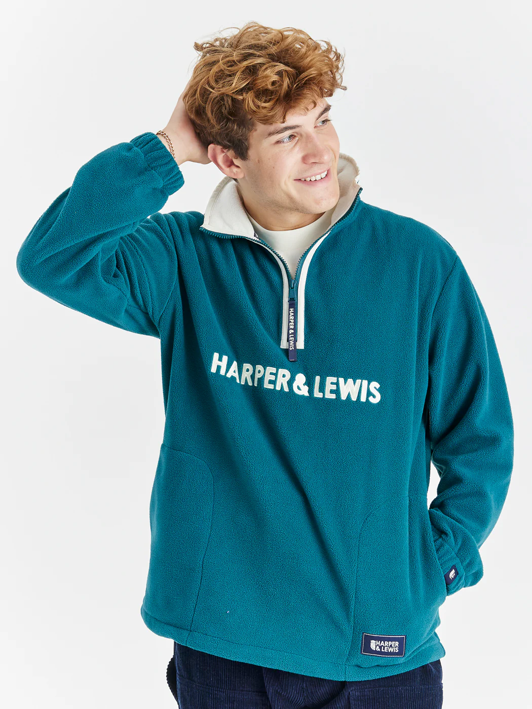 Ocean 1/4 Zip Fleece Dark Green - Harper & Lewis