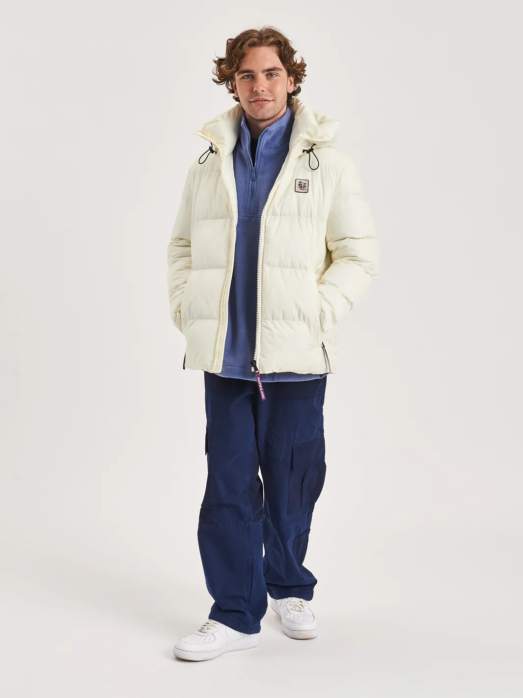 Anton Hooded Puffer Coat Cream - Harper & Lewis
