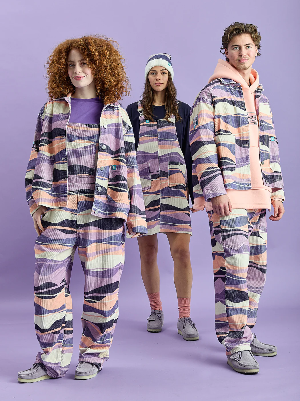 Elin Retro Pattern Corduroy Pinafore Dress - Harper & Lewis