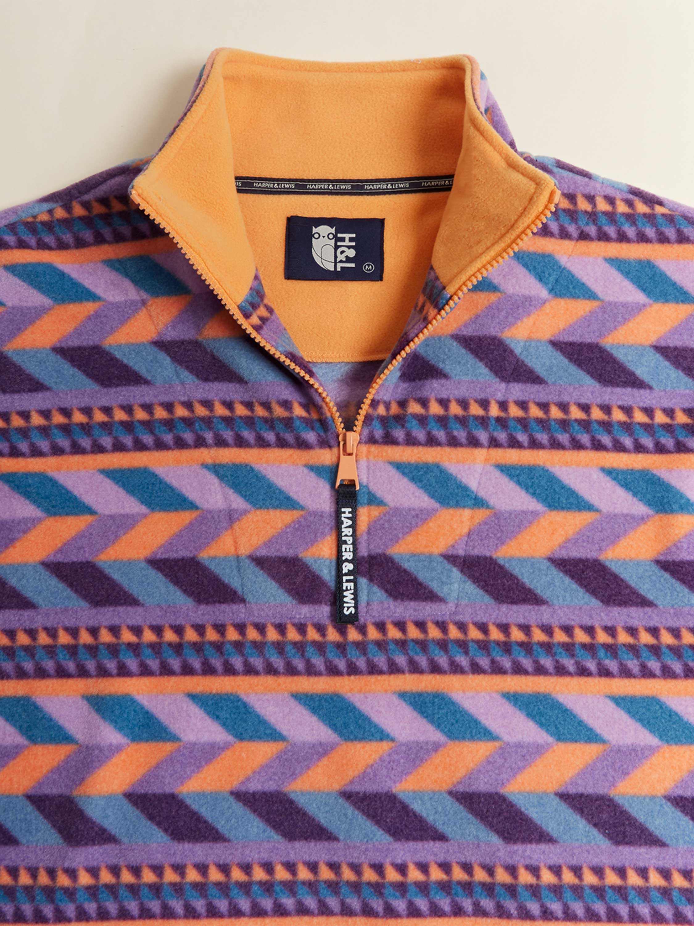 Raine Retro Pattern 1/4 Zip Fleece - Harper & Lewis