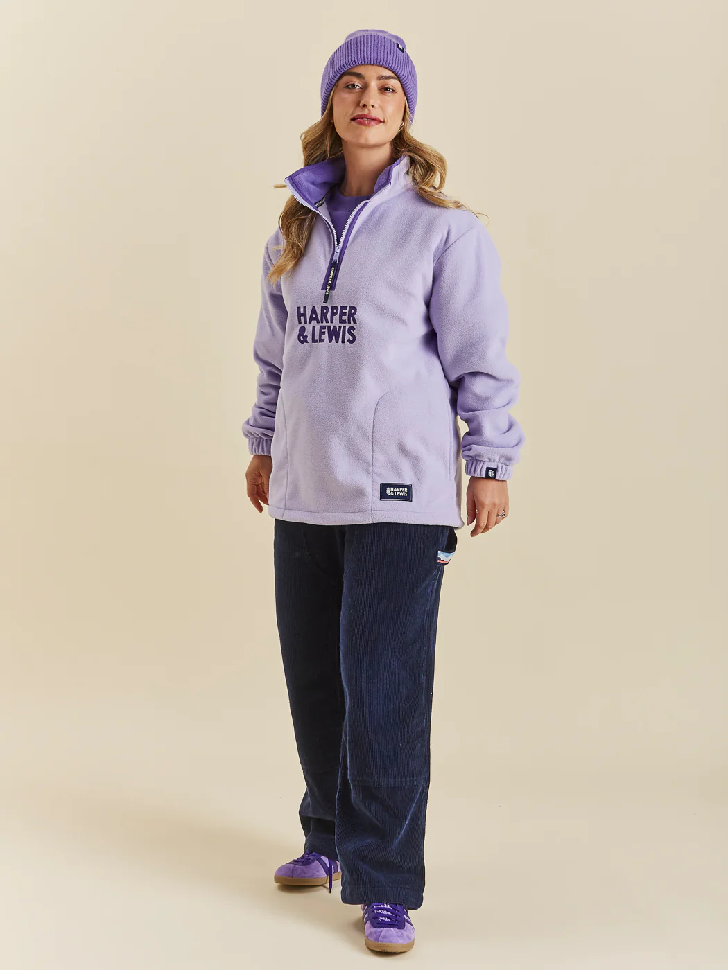 Elsa 1/4 Zip Fleece Lavender - Harper & Lewis