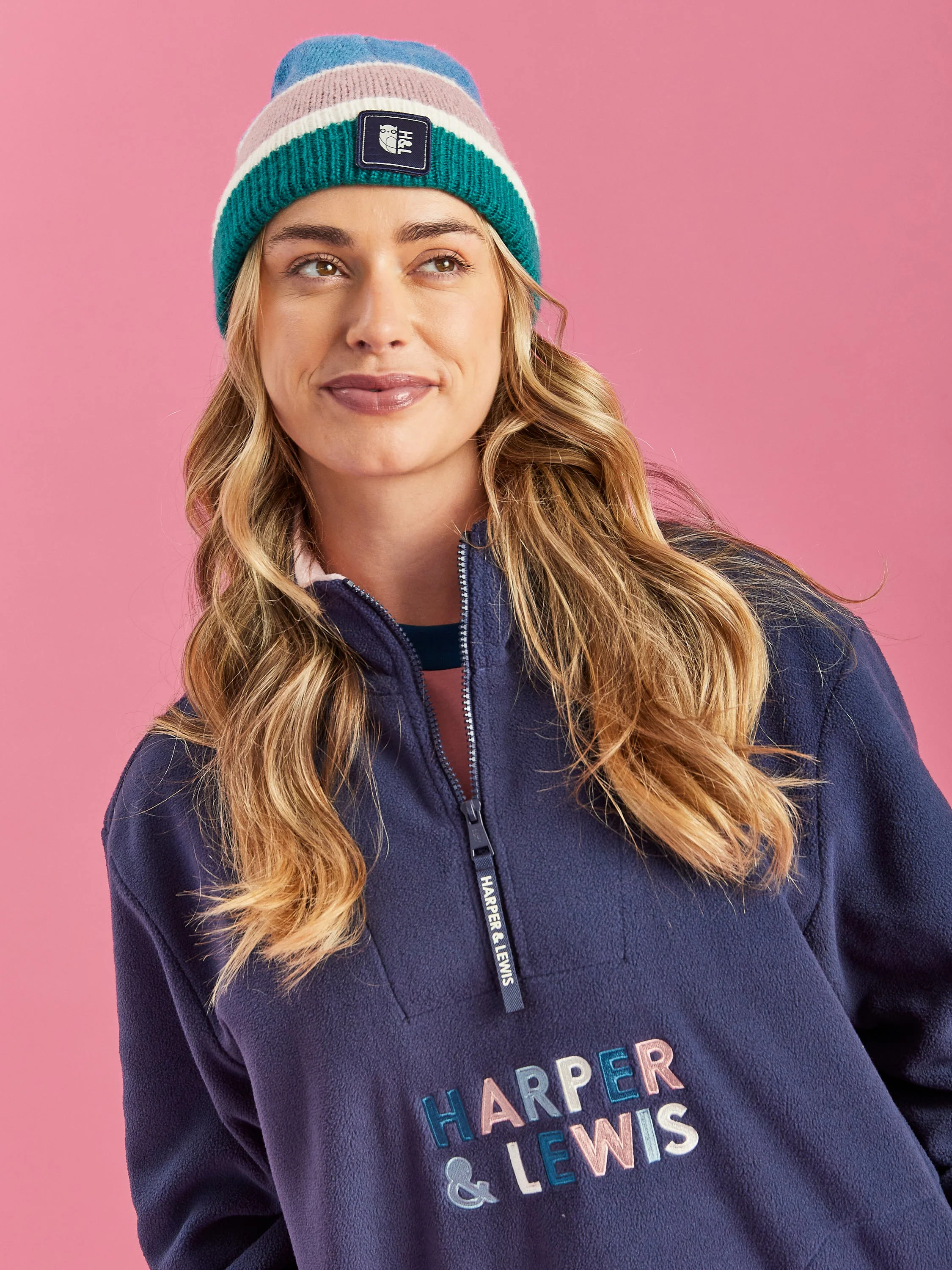 Kelsey 1/4 Zip Fleece Navy - Harper & Lewis