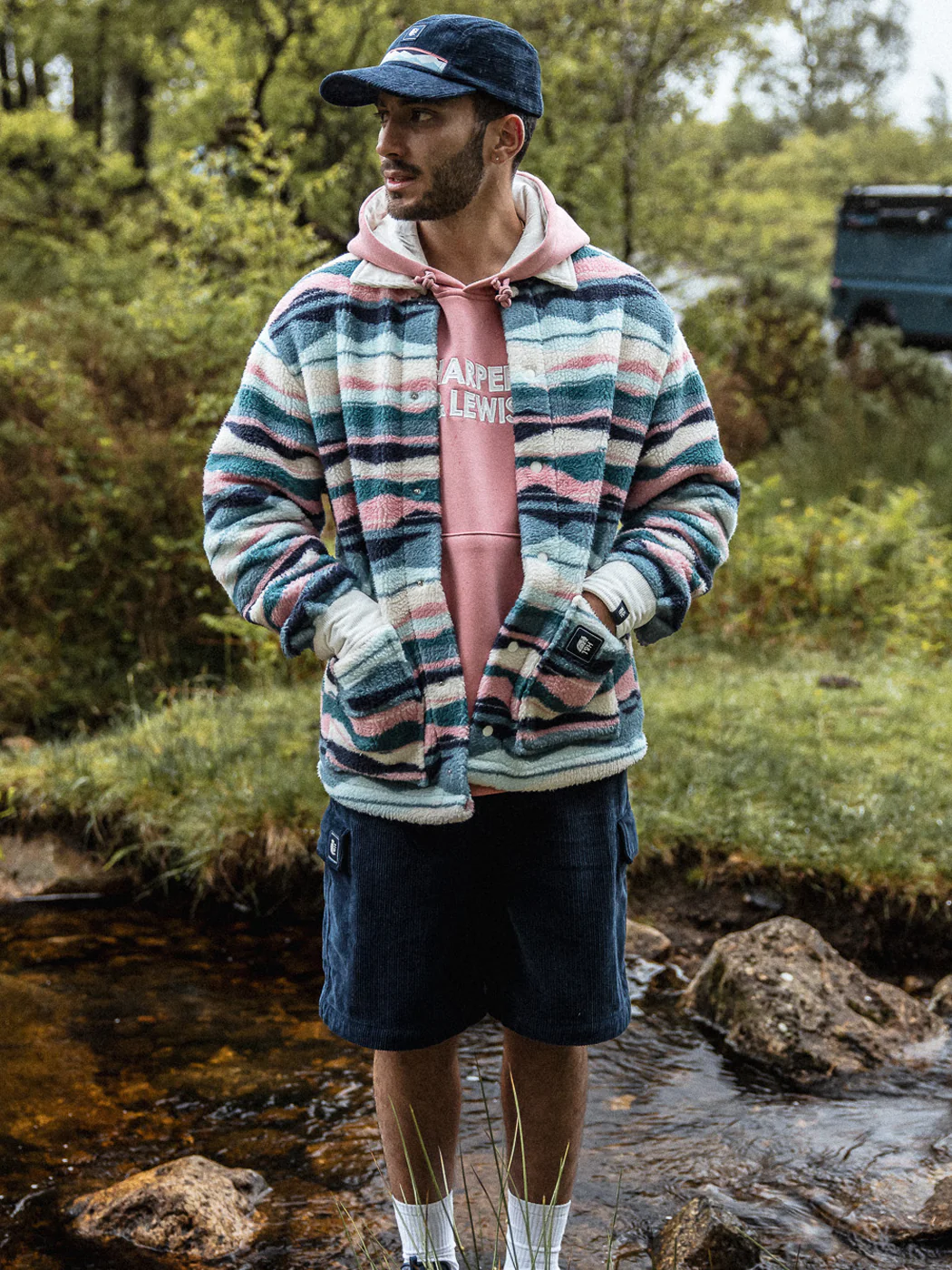 Beau Retro Pattern Sherpa Fleece Shirt - Harper & Lewis