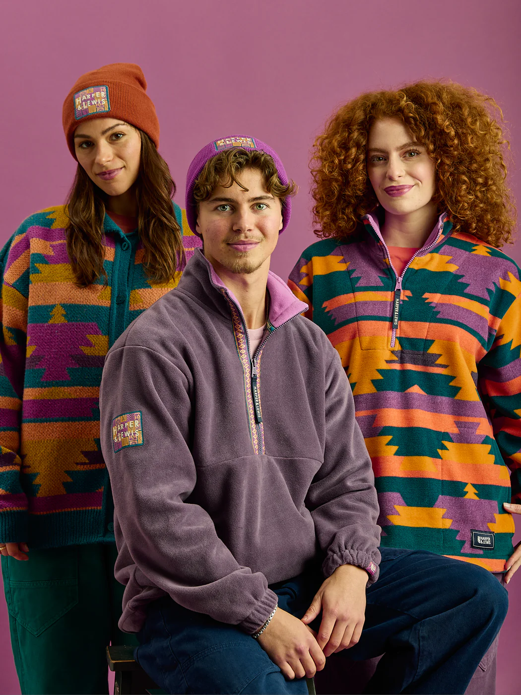 Colby Retro Pattern Knitted Cardigan - Harper & Lewis