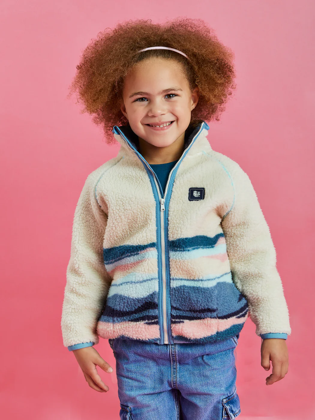 Kids Emerson Retro Pattern Sherpa Fleece - Harper & Lewis