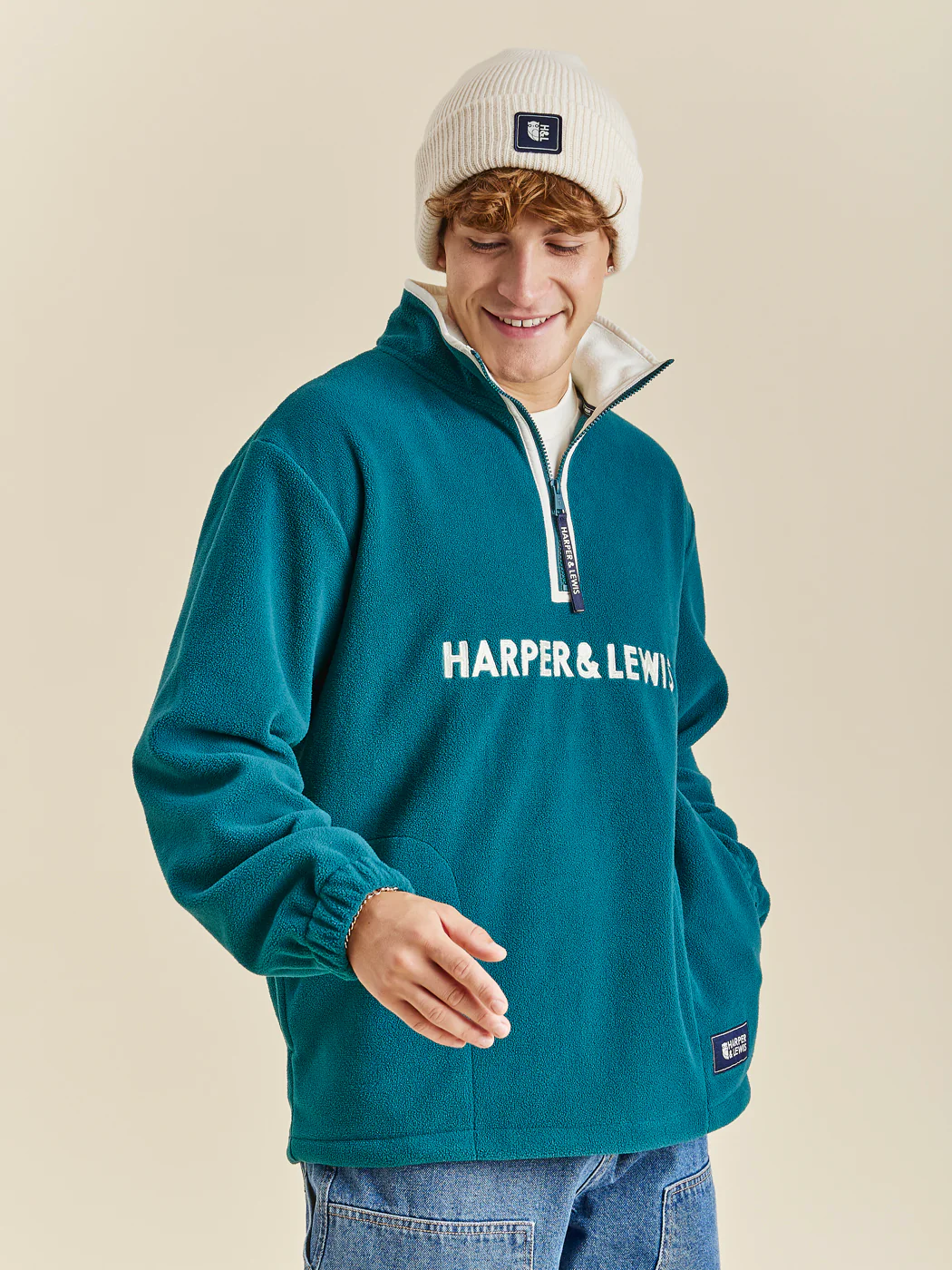 Ocean 1/4 Zip Fleece Dark Green - Harper & Lewis