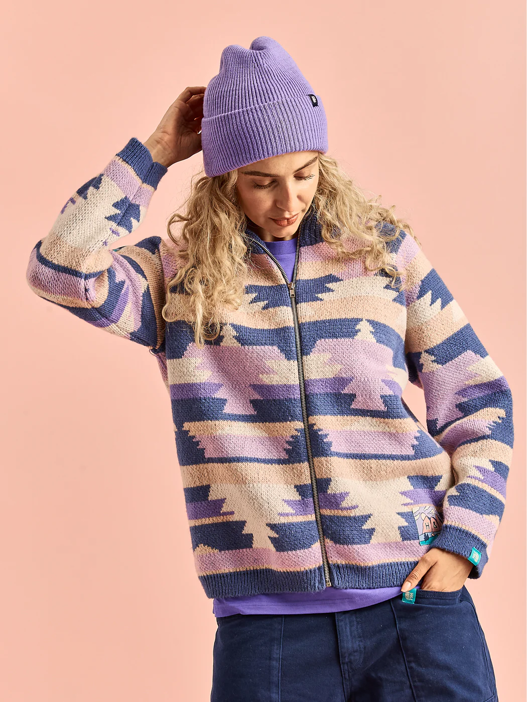 Wynn Retro Pattern Knitted Cardigan - Harper & Lewis