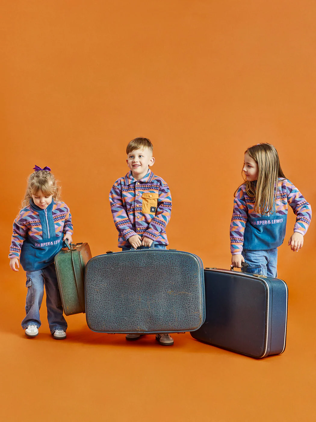 Kids Greer Retro Pattern Fleece Shirt - Harper & Lewis