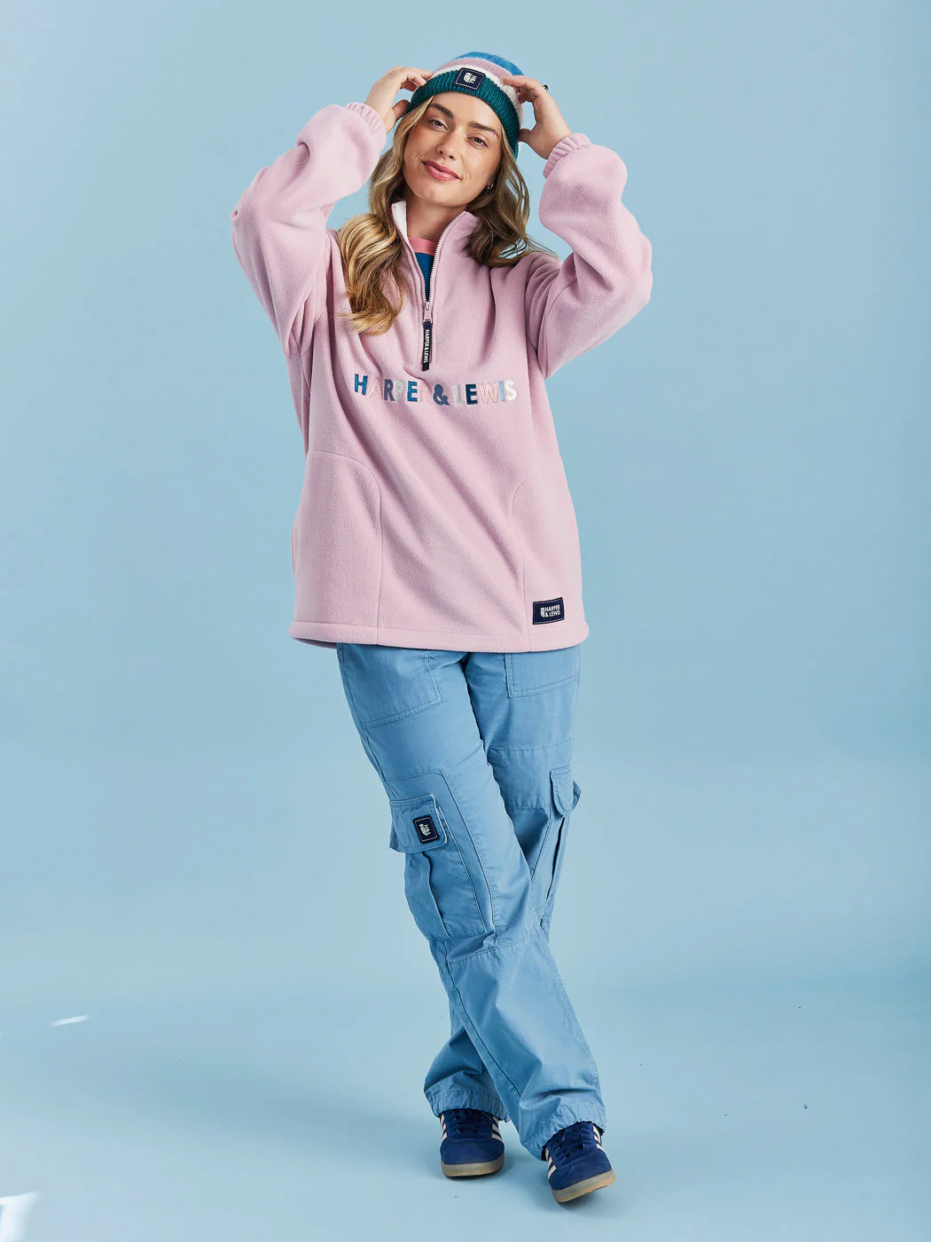 Eirwen 1/4 Zip Fleece Dusty Pink - Harper & Lewis