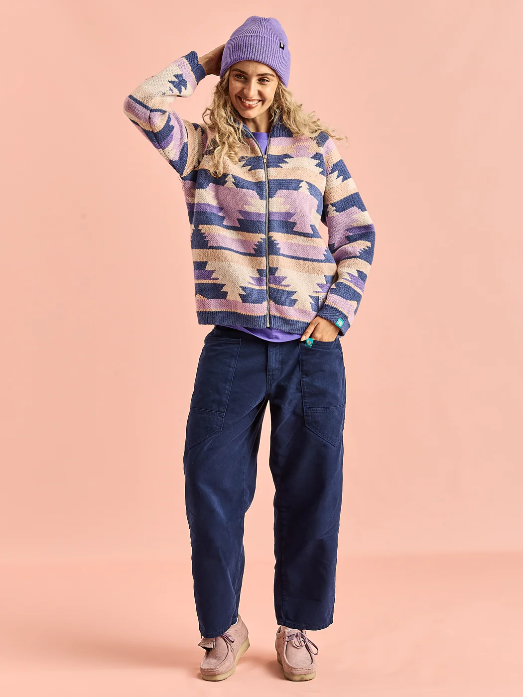 Wynn Retro Pattern Knitted Cardigan - Harper & Lewis