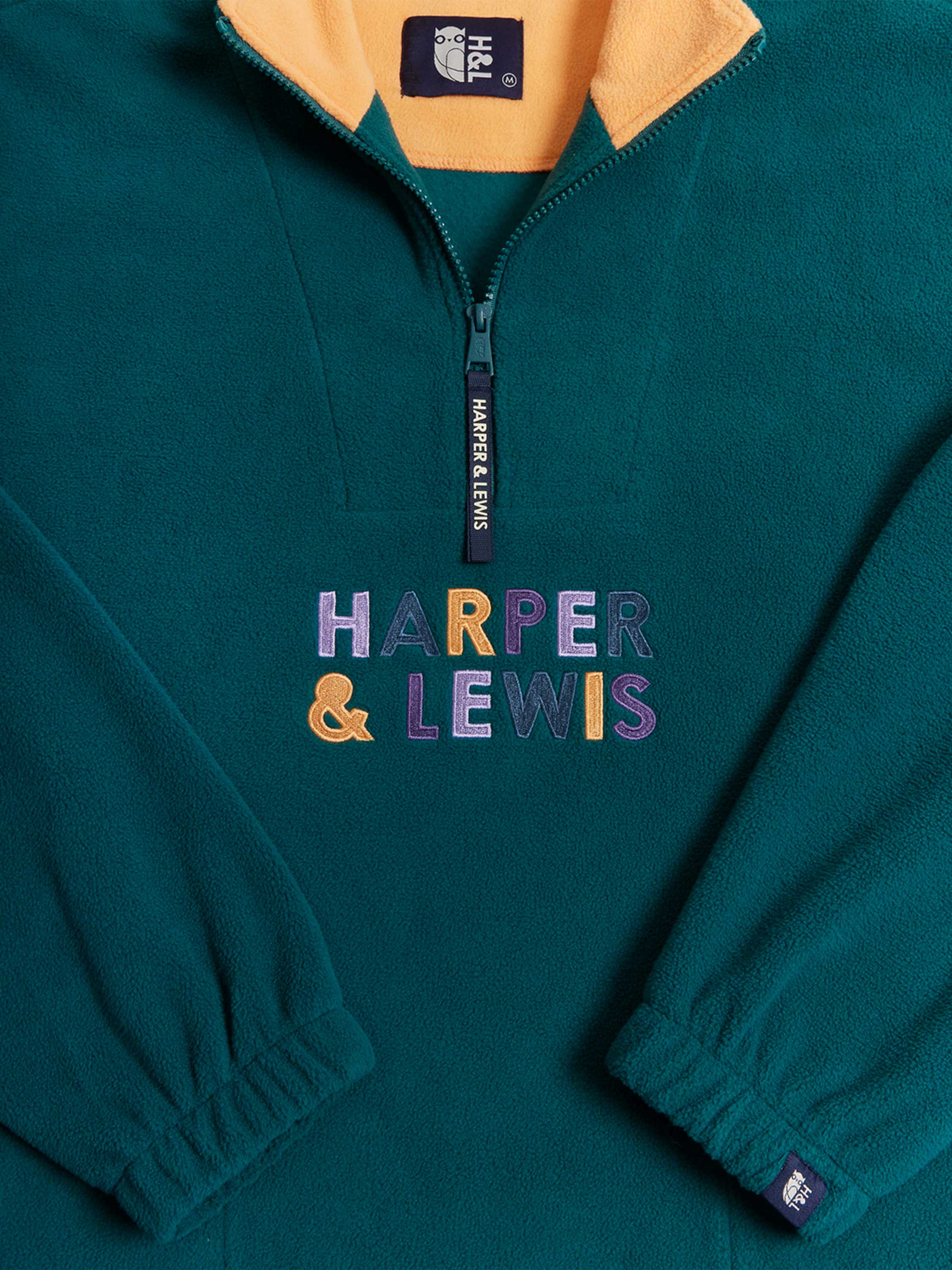 Brooklyn 1/4 Zip Fleece Dark Green - Harper & Lewis