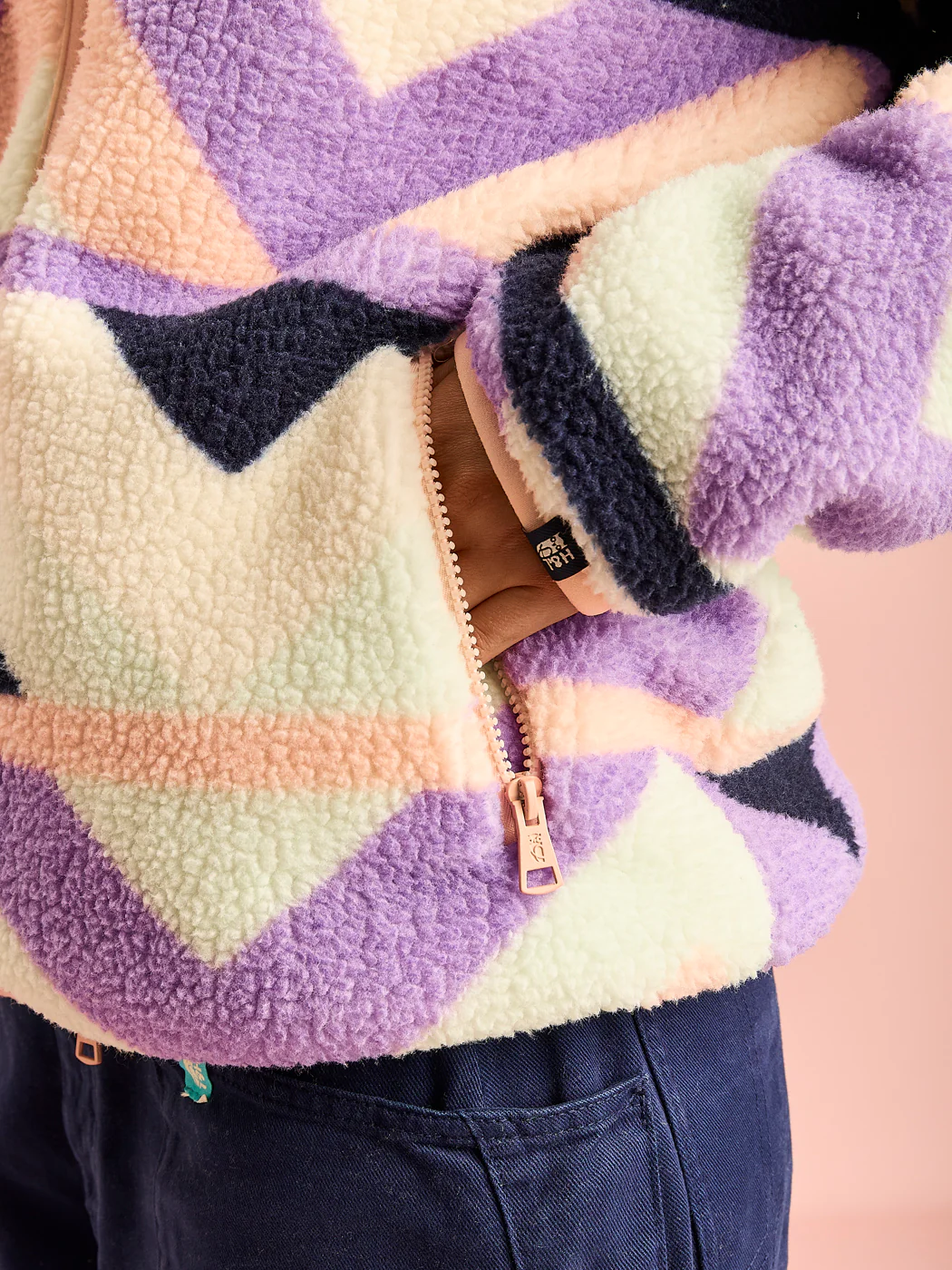 Austin Retro Pattern Full Zip Sherpa Fleece - Harper & Lewis