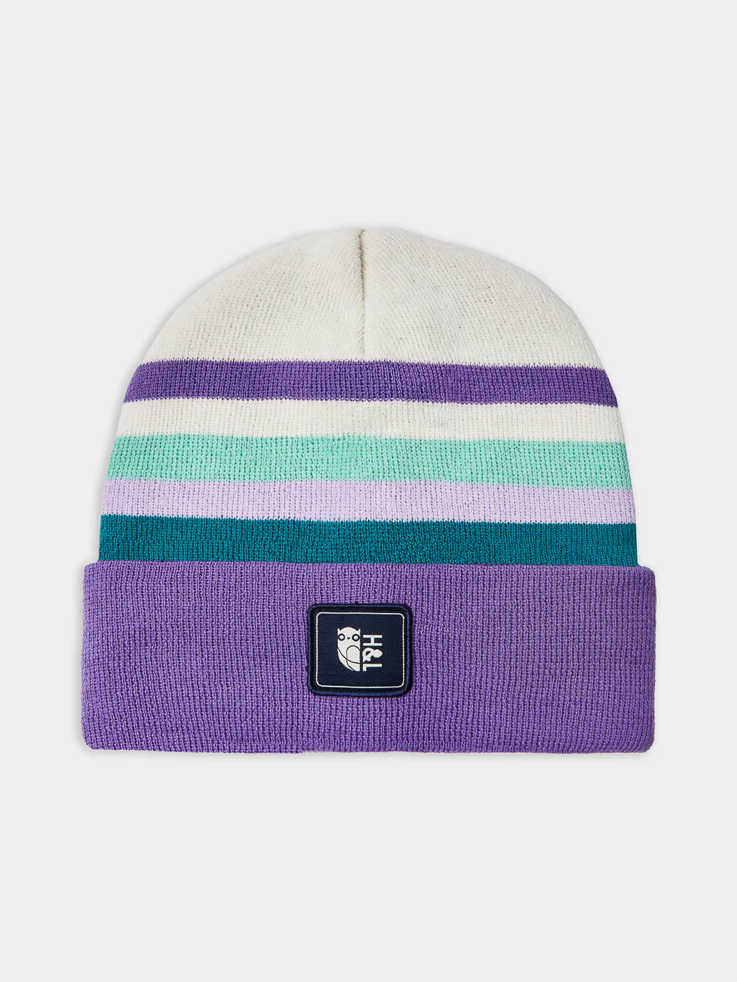 One Eighty Beanie Cream & Deep Lavender - Harper & Lewis