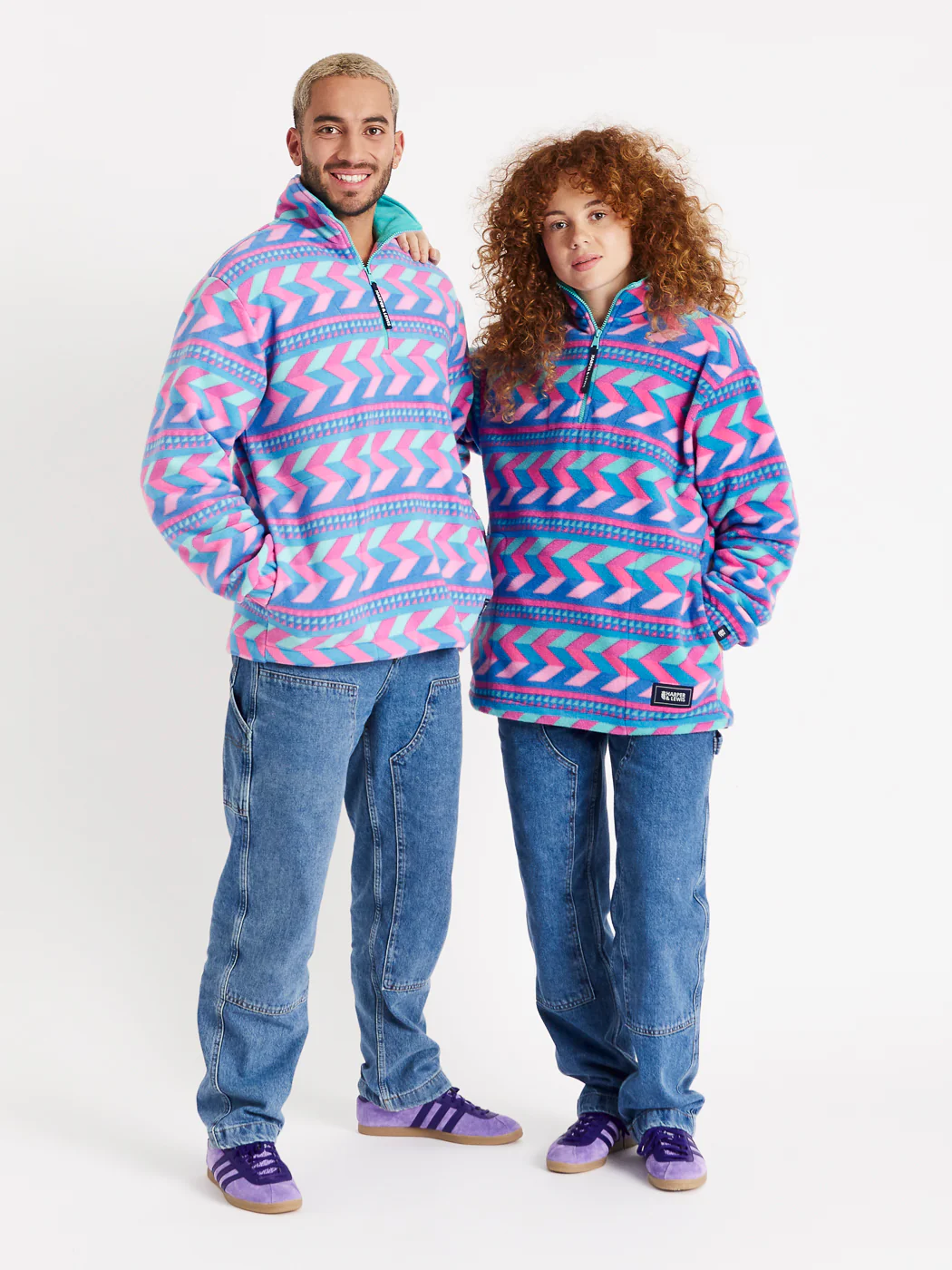 Alba Retro Pattern 1/4 Zip Fleece - Harper & Lewis