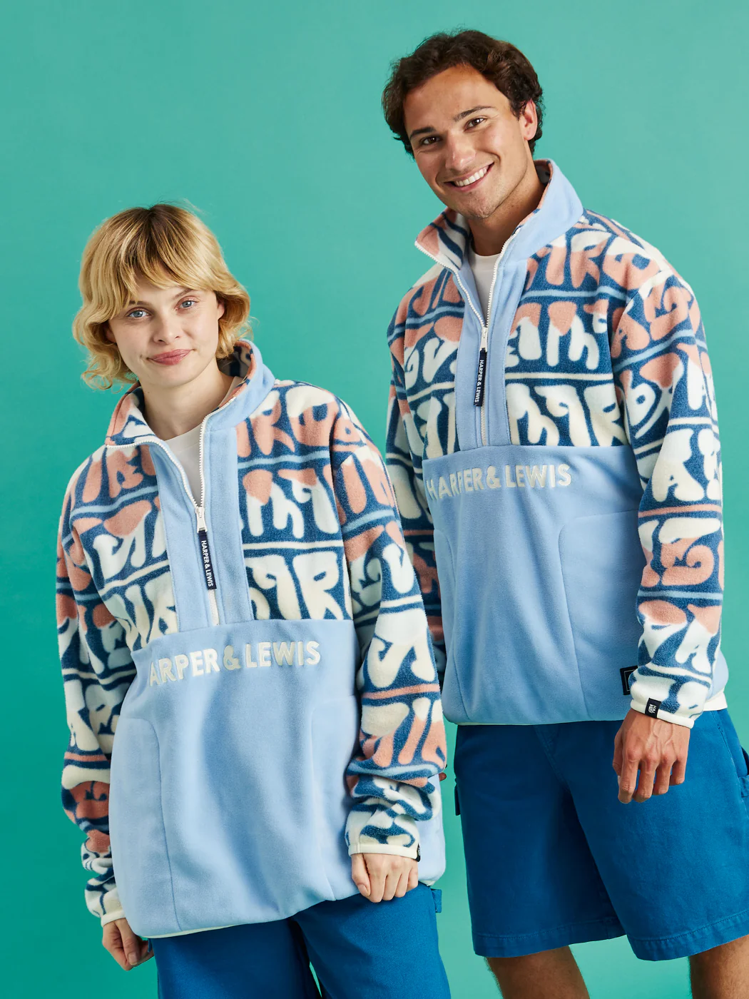 Bodie Retro Pattern 1/4 Zip Fleece - Harper & Lewis