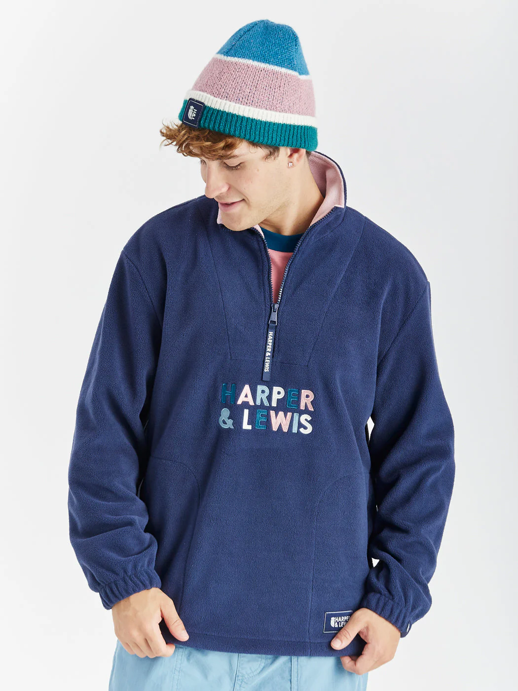 Kelsey 1/4 Zip Fleece Navy - Harper & Lewis