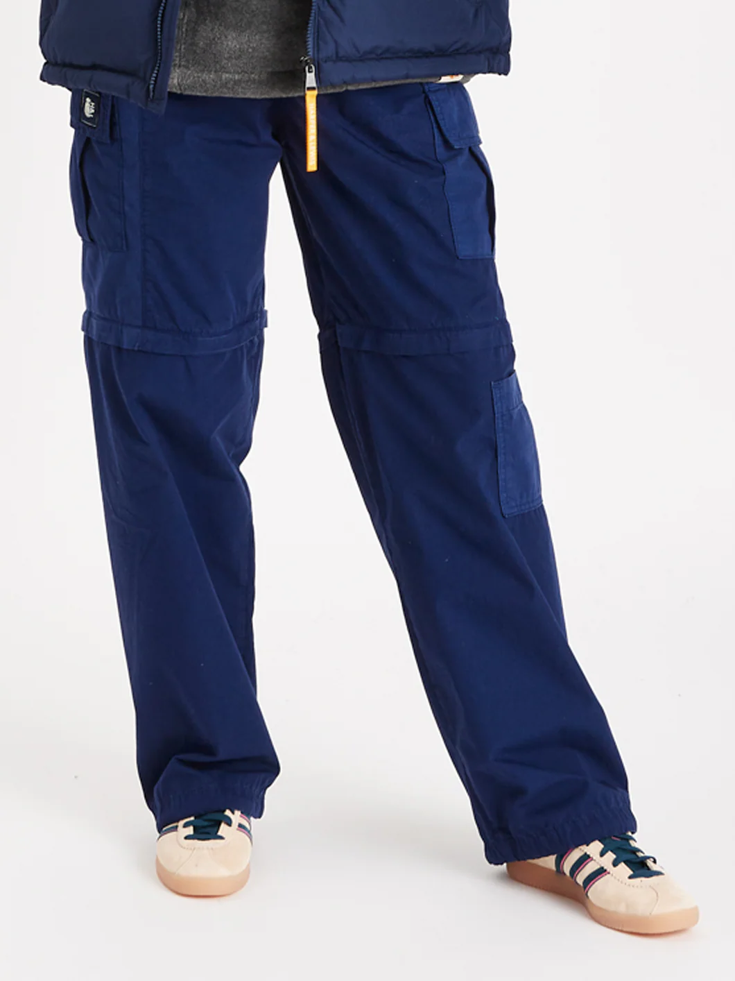 Zip Off Cargo Pants Navy - Harper & Lewis