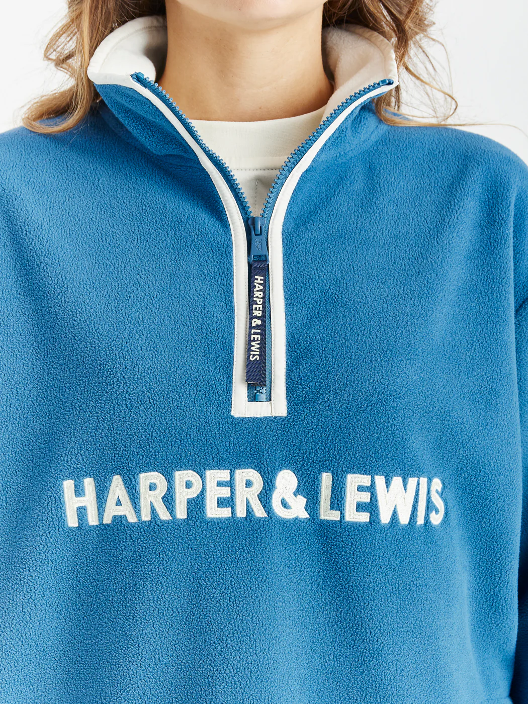 Ocean 1/4 Zip Fleece Petrol - Harper & Lewis