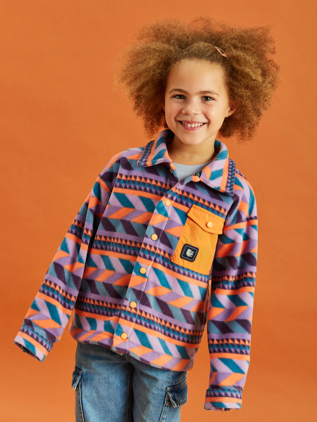 Kids Greer Retro Pattern Fleece Shirt - Harper & Lewis