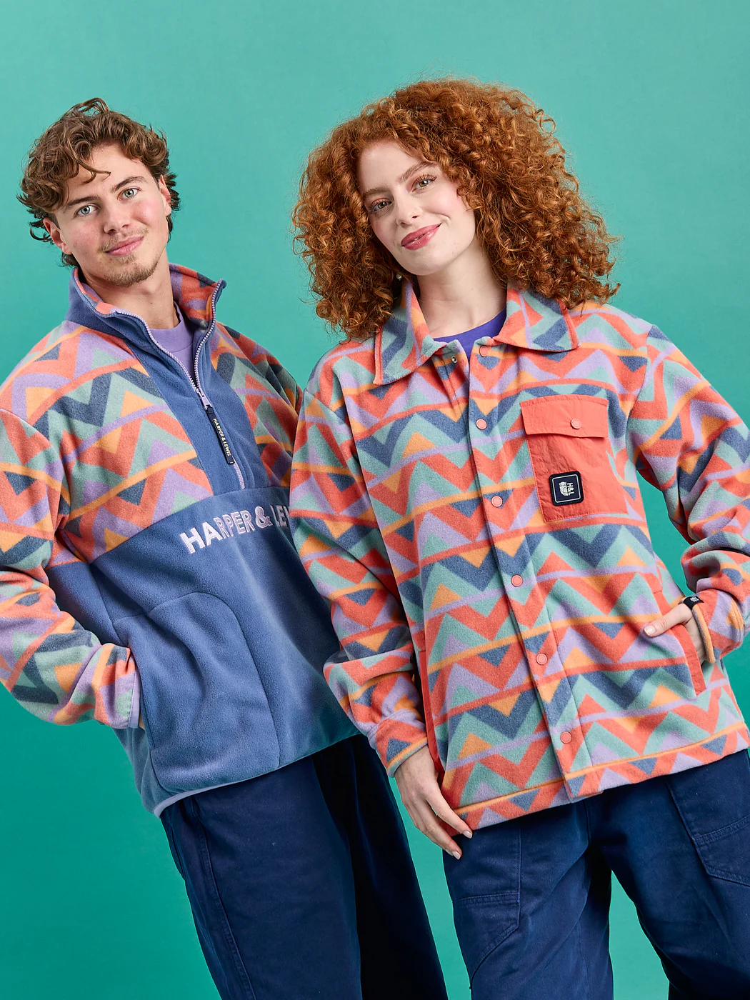 Bodie Retro Pattern 1/4 Zip Fleece - Harper & Lewis