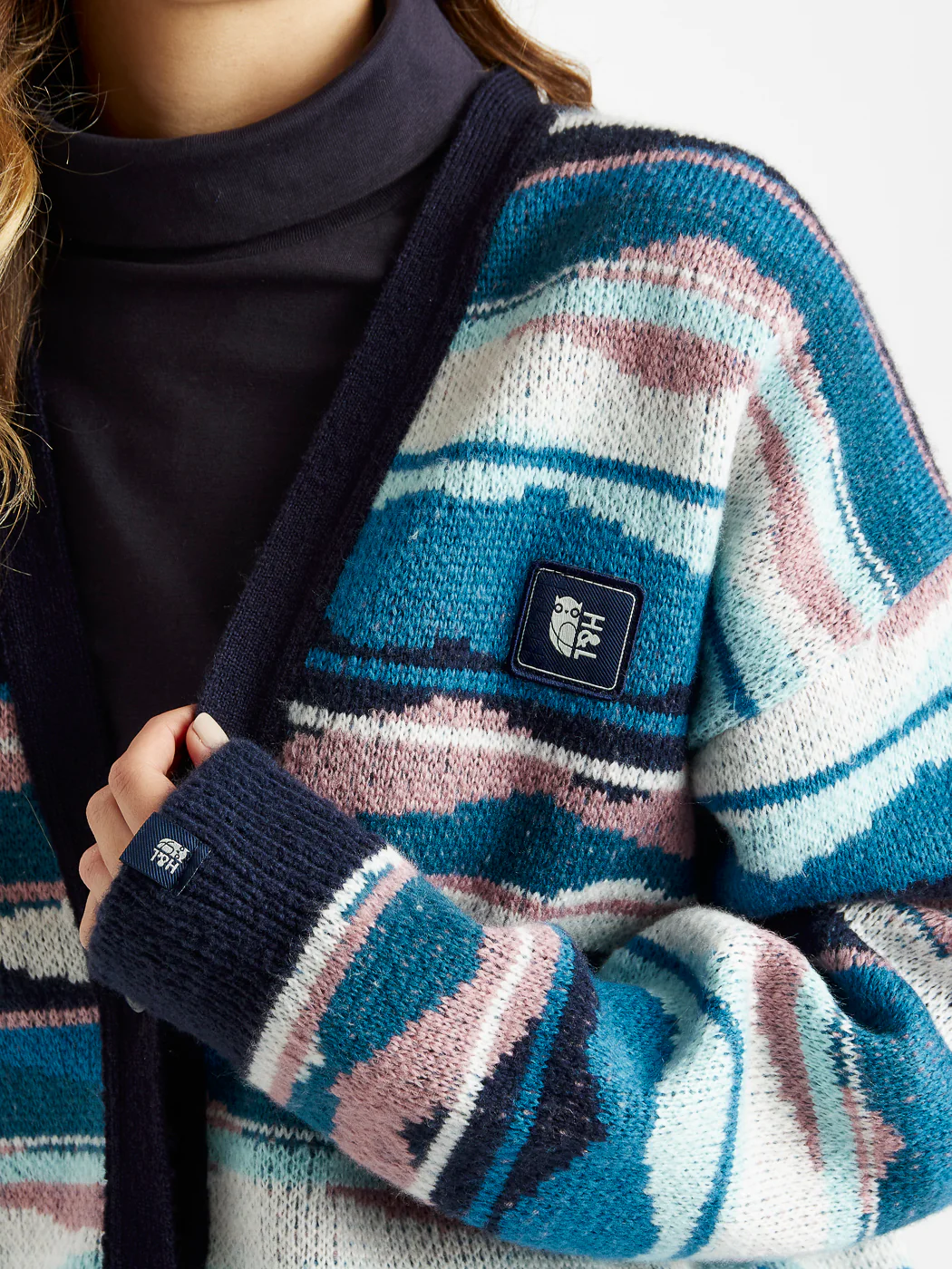 Blythe Retro Pattern Knitted Cardigan - Harper & Lewis