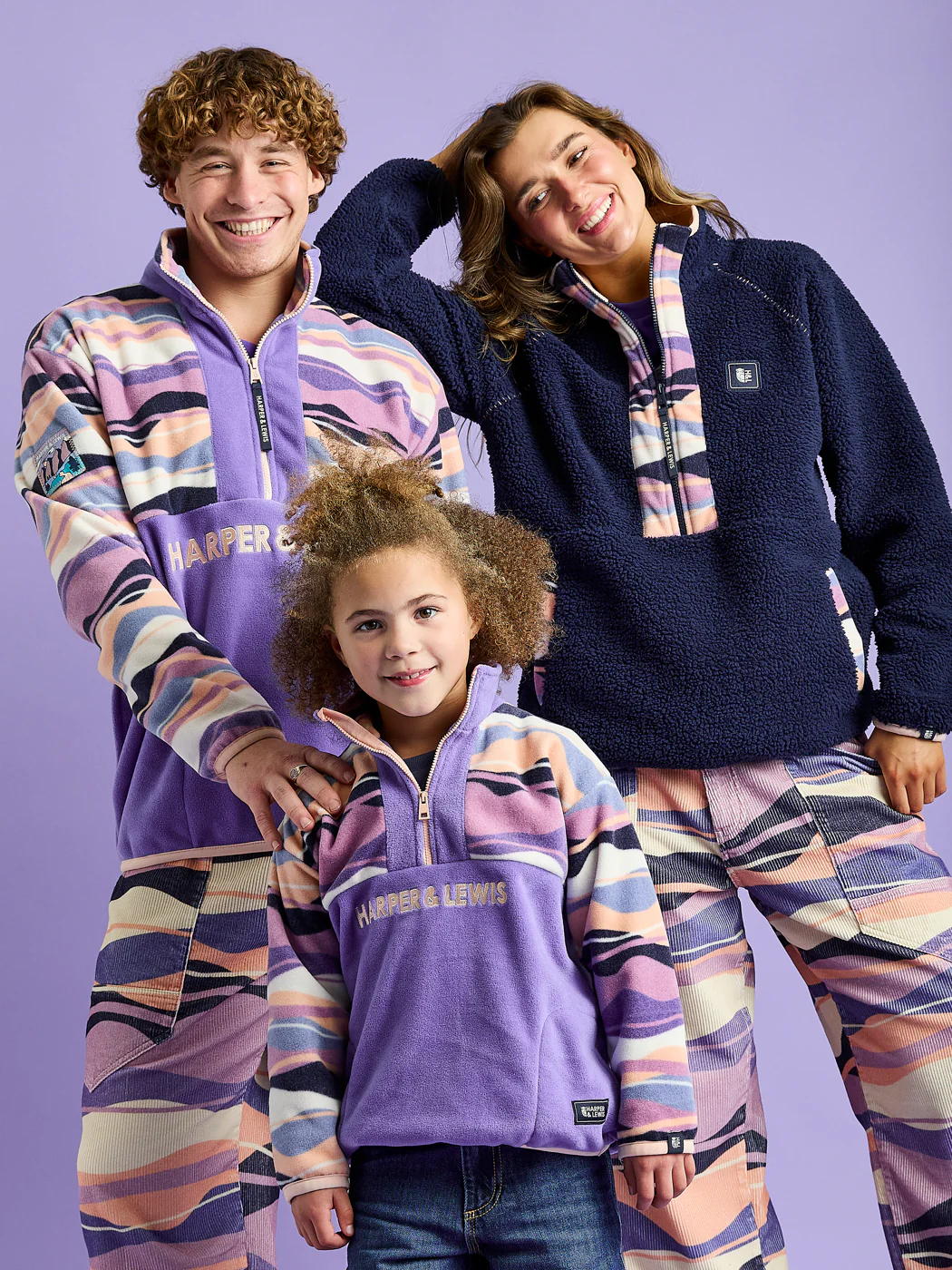 Kids Bodie Retro Pattern 1/4 Zip Fleece - Harper & Lewis