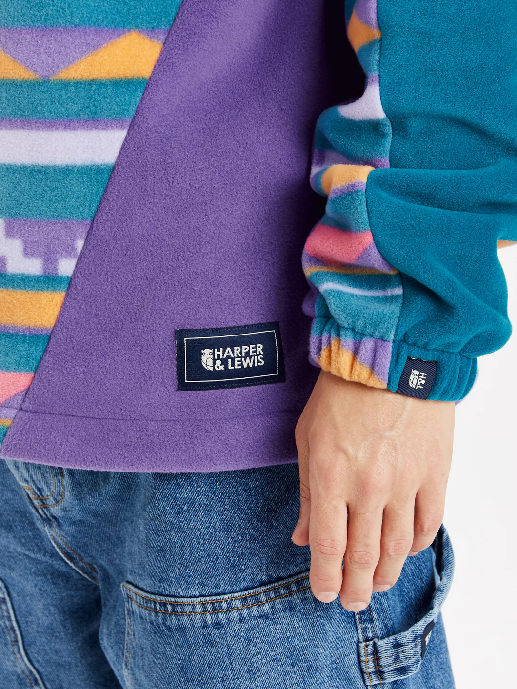 Abelia Retro Pattern 1/4 Zip Fleece - Harper & Lewis