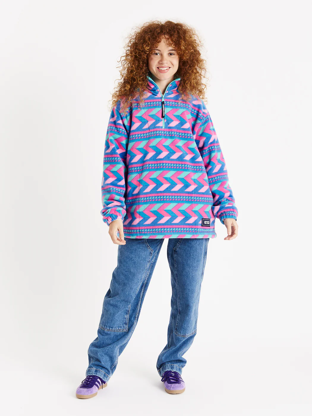 Alba Retro Pattern 1/4 Zip Fleece - Harper & Lewis