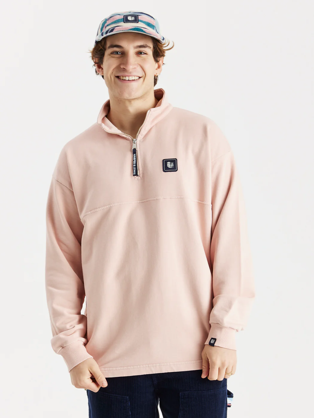 Lumi 1/4 Zip Oversized Sweater Dusty Pink - Harper & Lewis