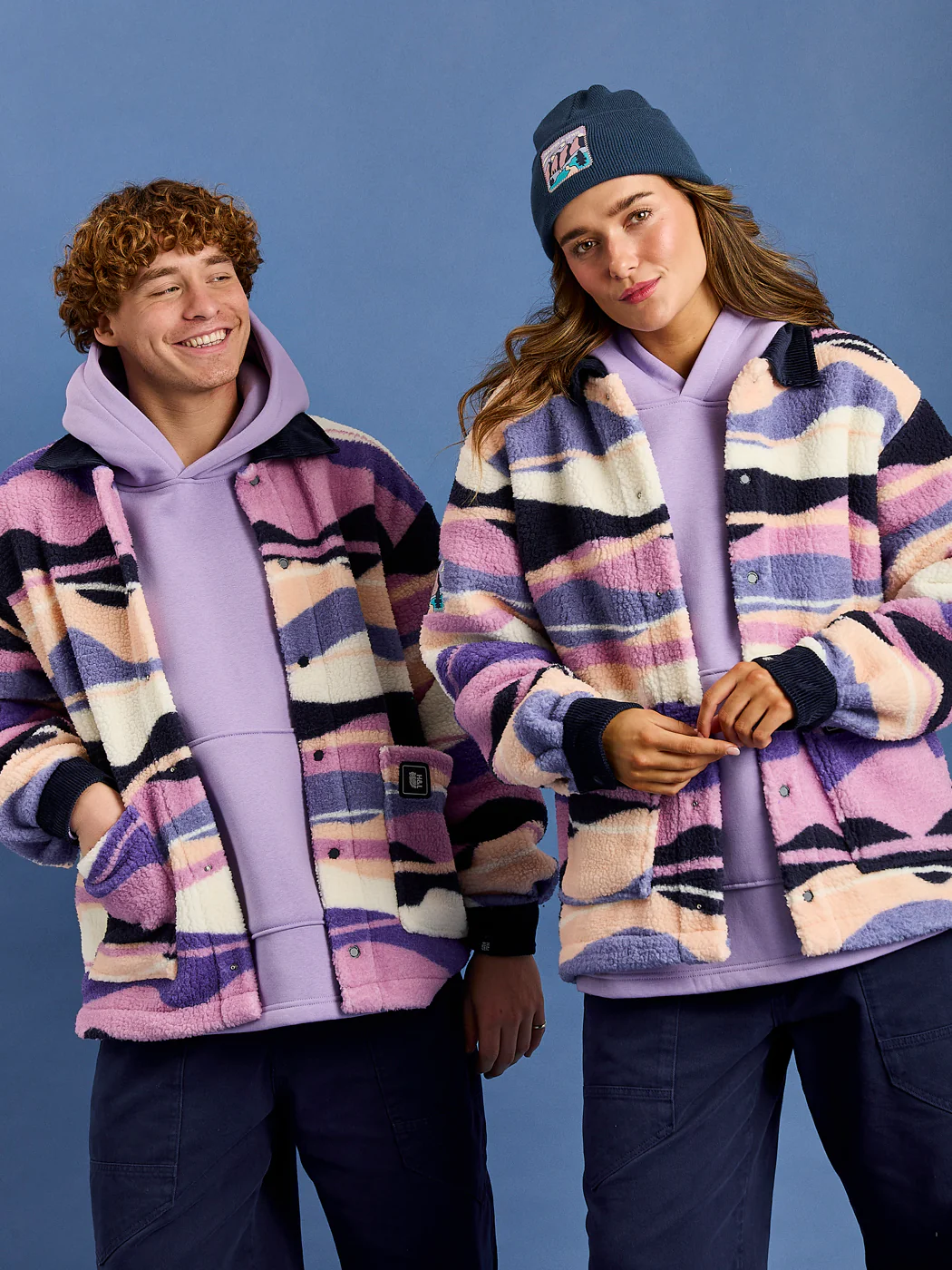 Beau Retro Pattern Sherpa Fleece Shirt - Harper & Lewis