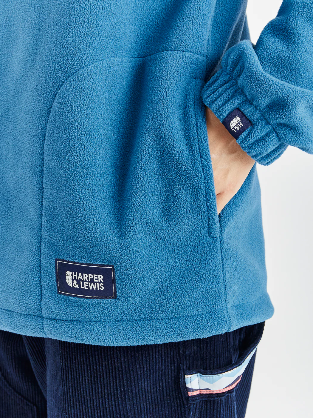 Ocean 1/4 Zip Fleece Petrol - Harper & Lewis